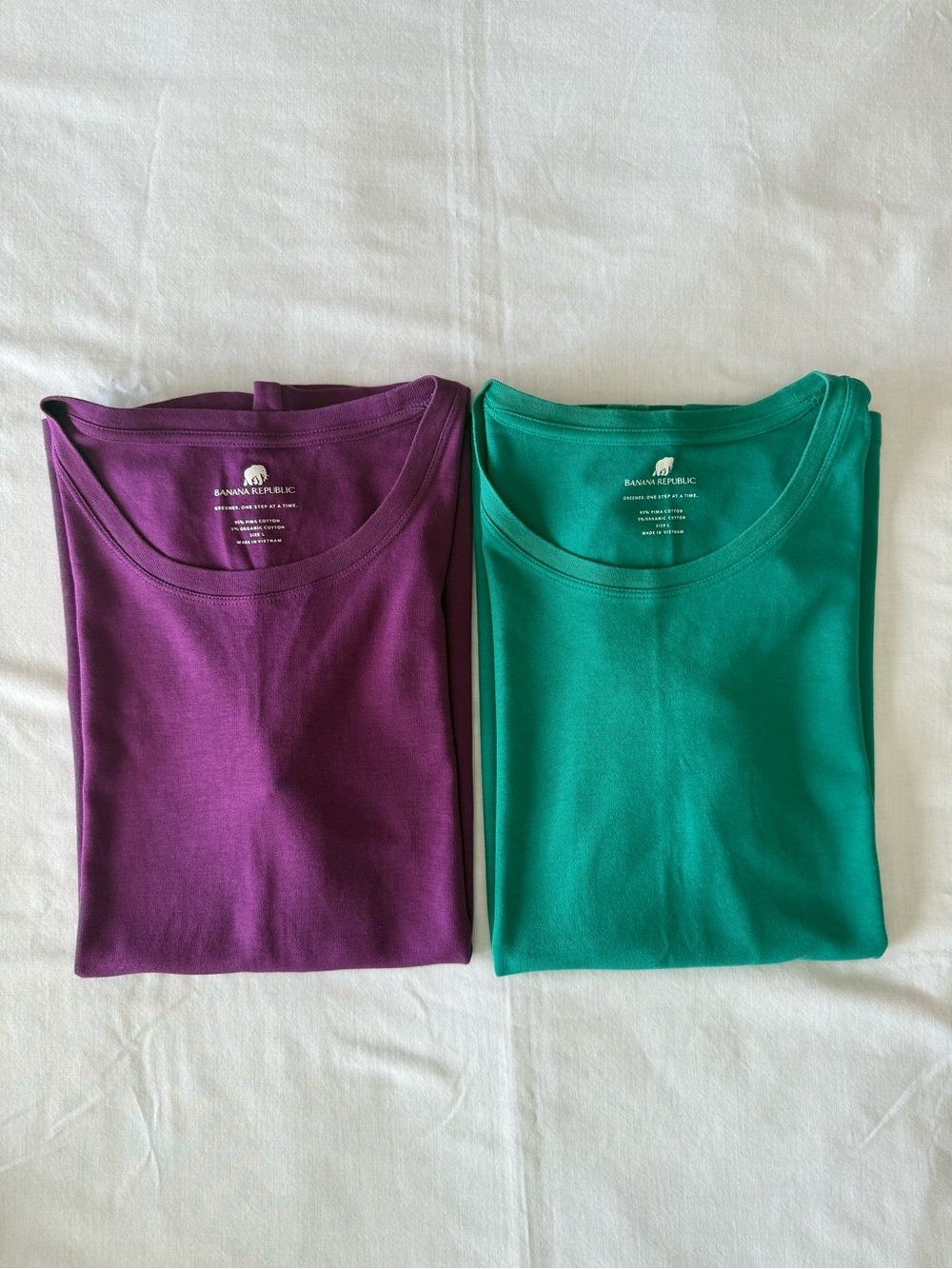 NWOT Banana Republic Pima Cotton Top Bundle L Purple Green